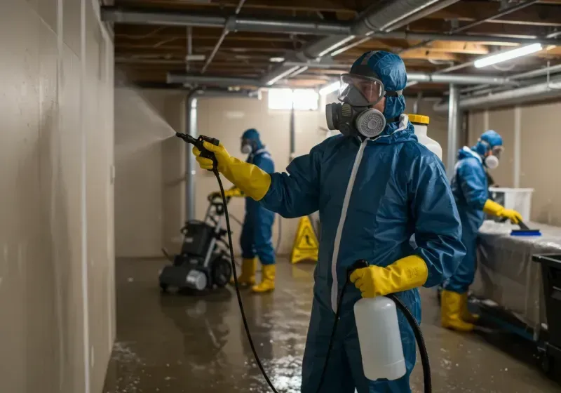 Basement Sanitization and Antimicrobial Treatment process in Montevallo, AL